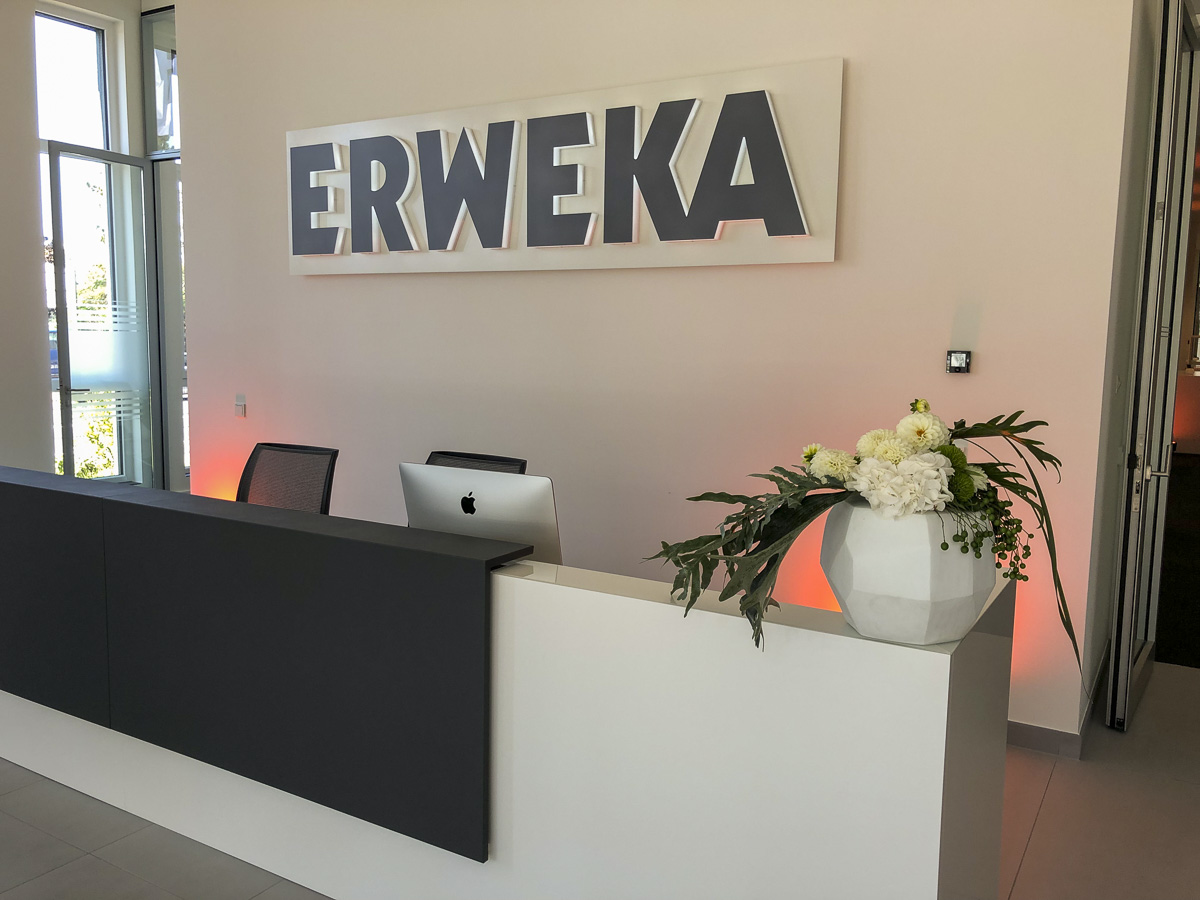 Welcome to Erweka - reception area
